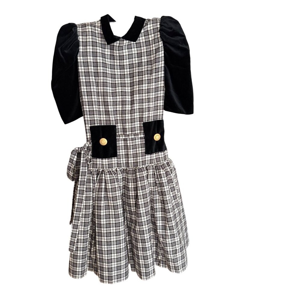 Joan Calabrese Girls Vintage Plaid Dress Size 10P